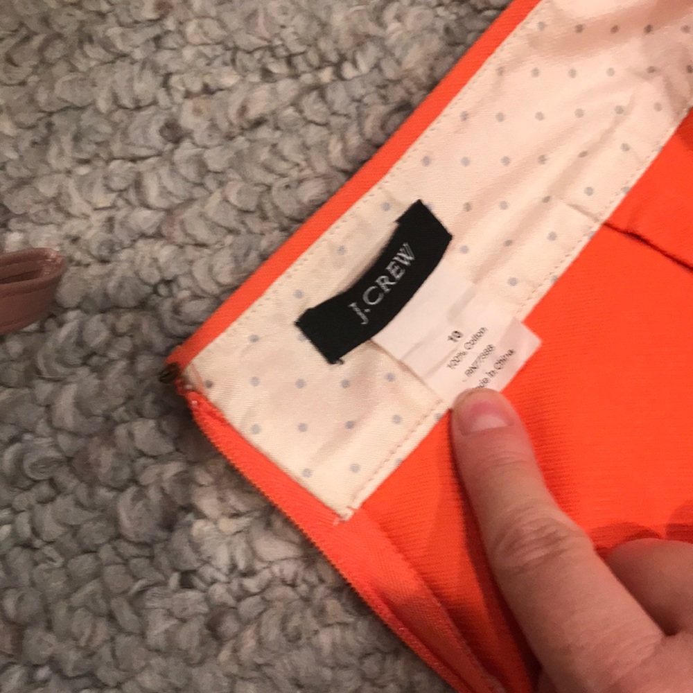 J.Crew orange pencil skirt in size 10